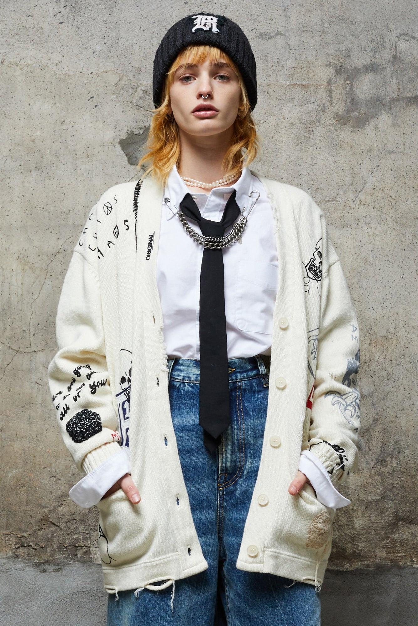 LETTERMAN CARDIGAN - ECRU - 2