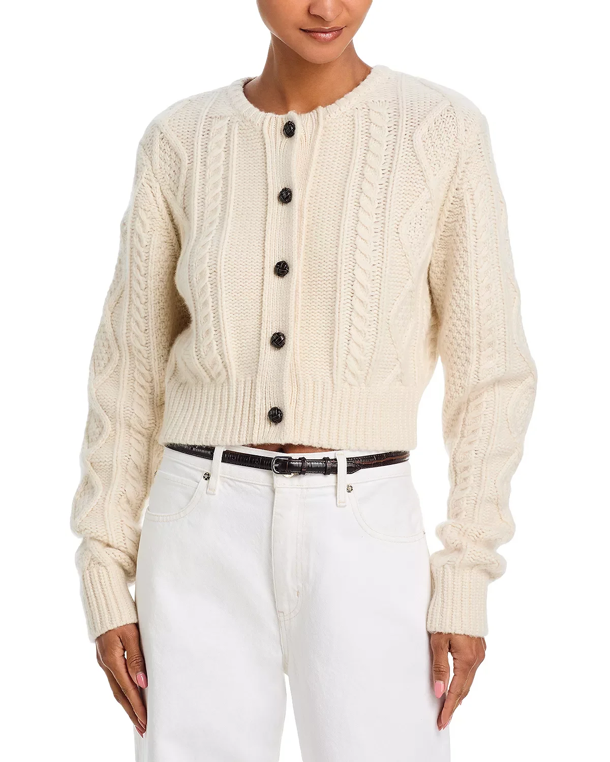 The Cable Knit Cashmere Cardigan Sweater - 1