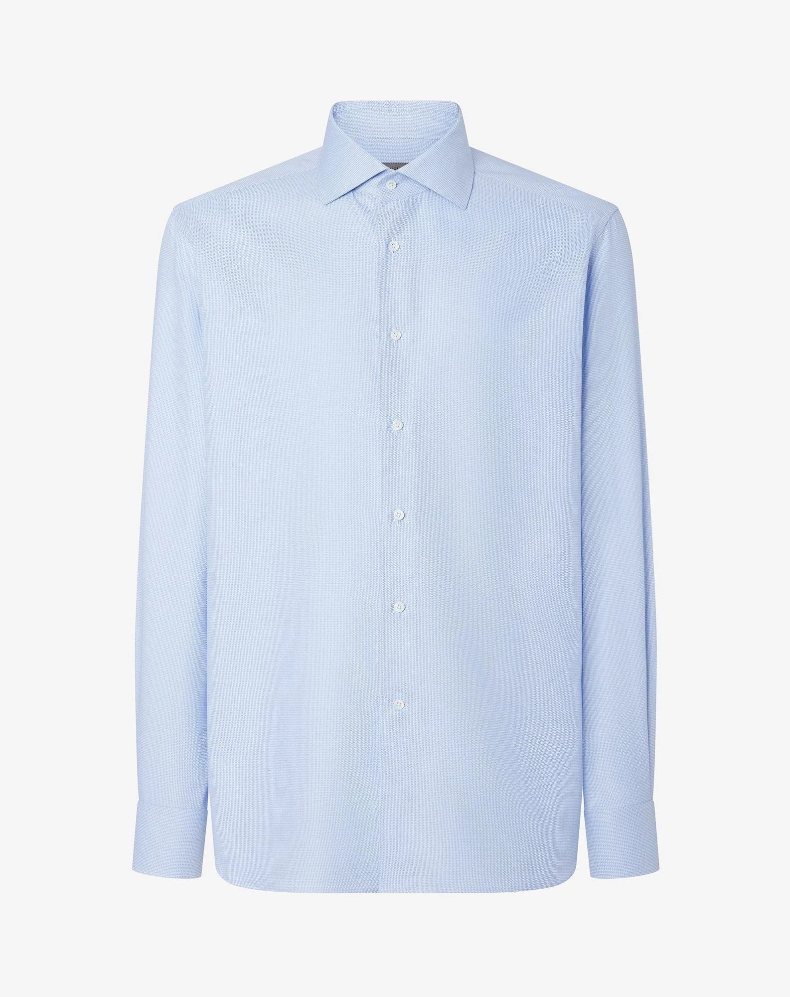 Light Blue textured cotton shirt - 1