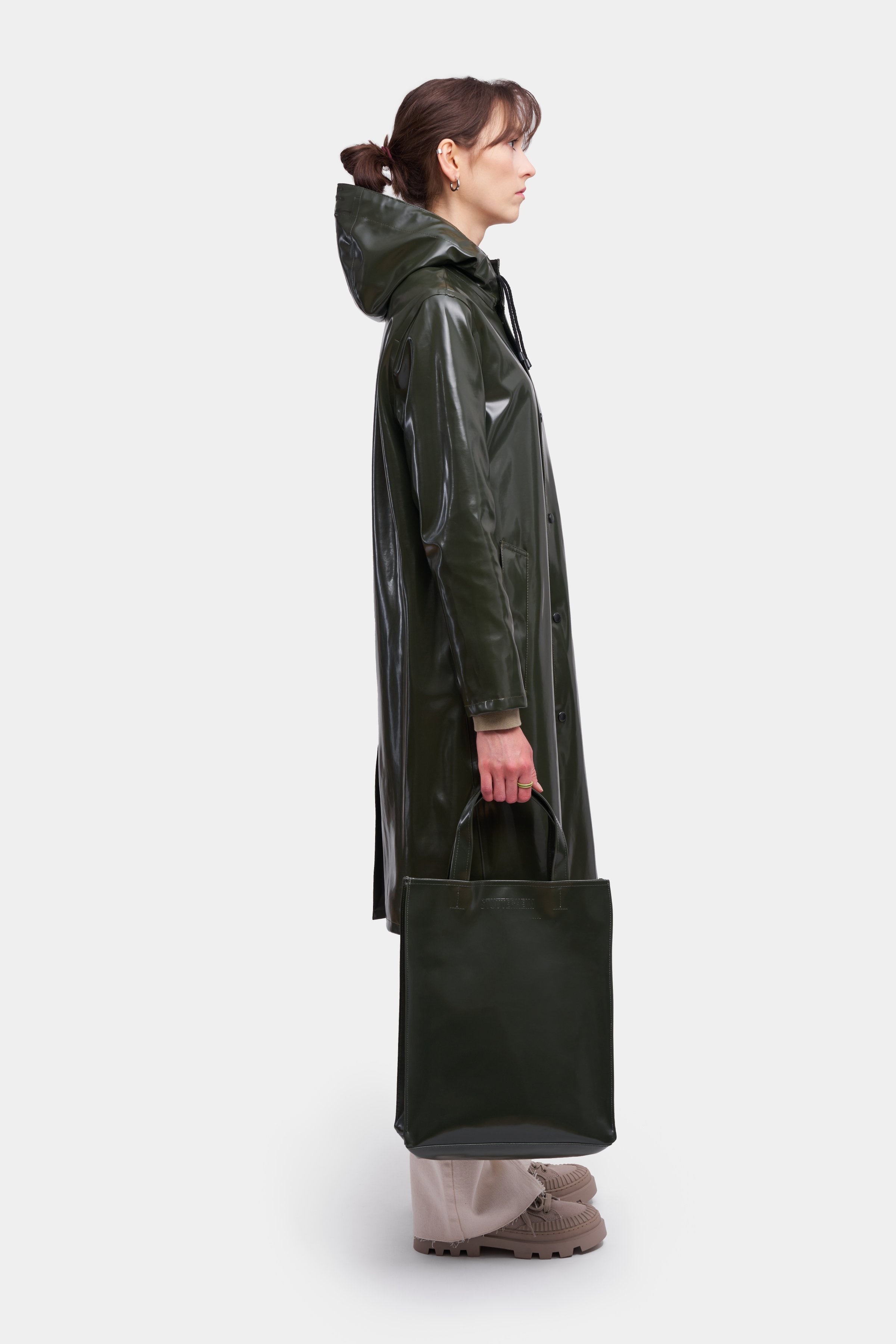 Stockholm Long Opal Women Raincoat Green - 2