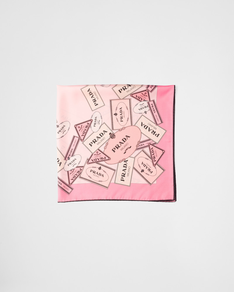 Printed silk twill scarf 1