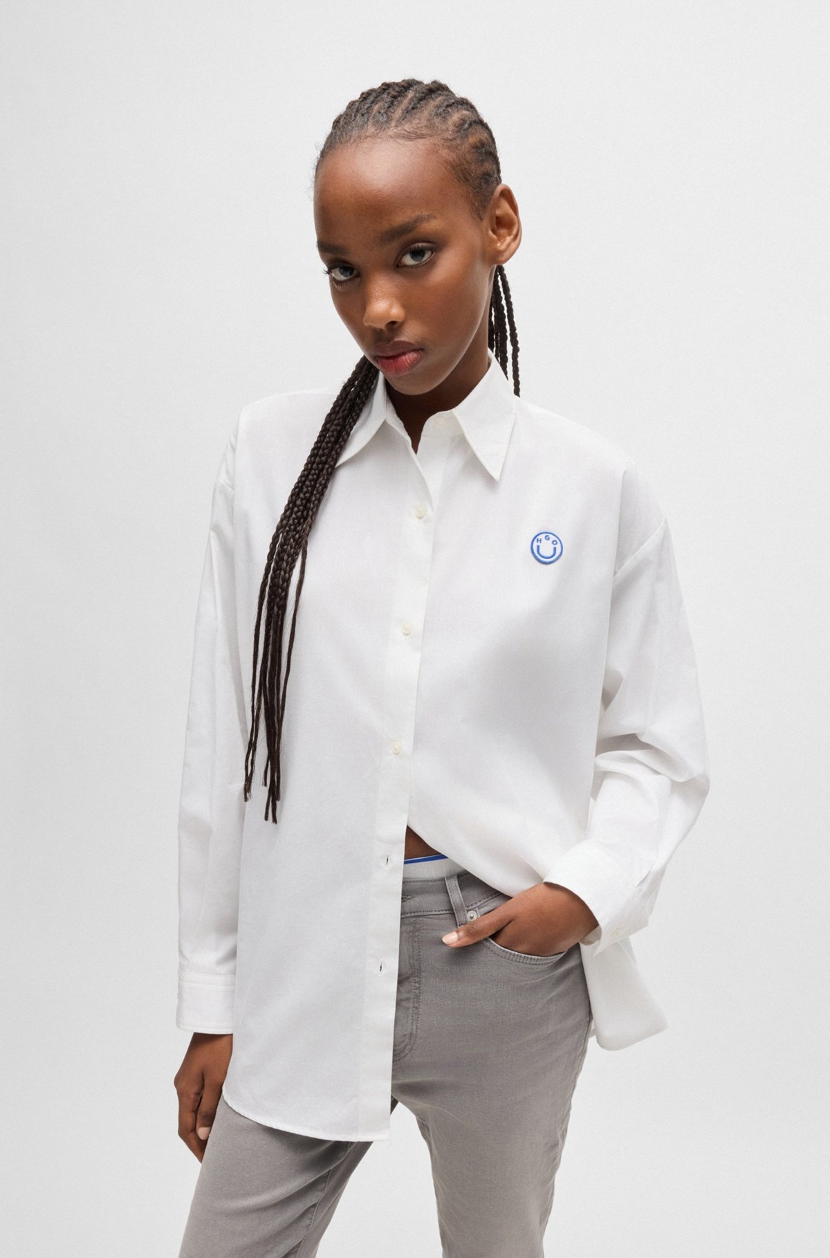 OVERSIZE-FIT BLOUSE WITH GRAFFITI-STYLE LOGOS - 2