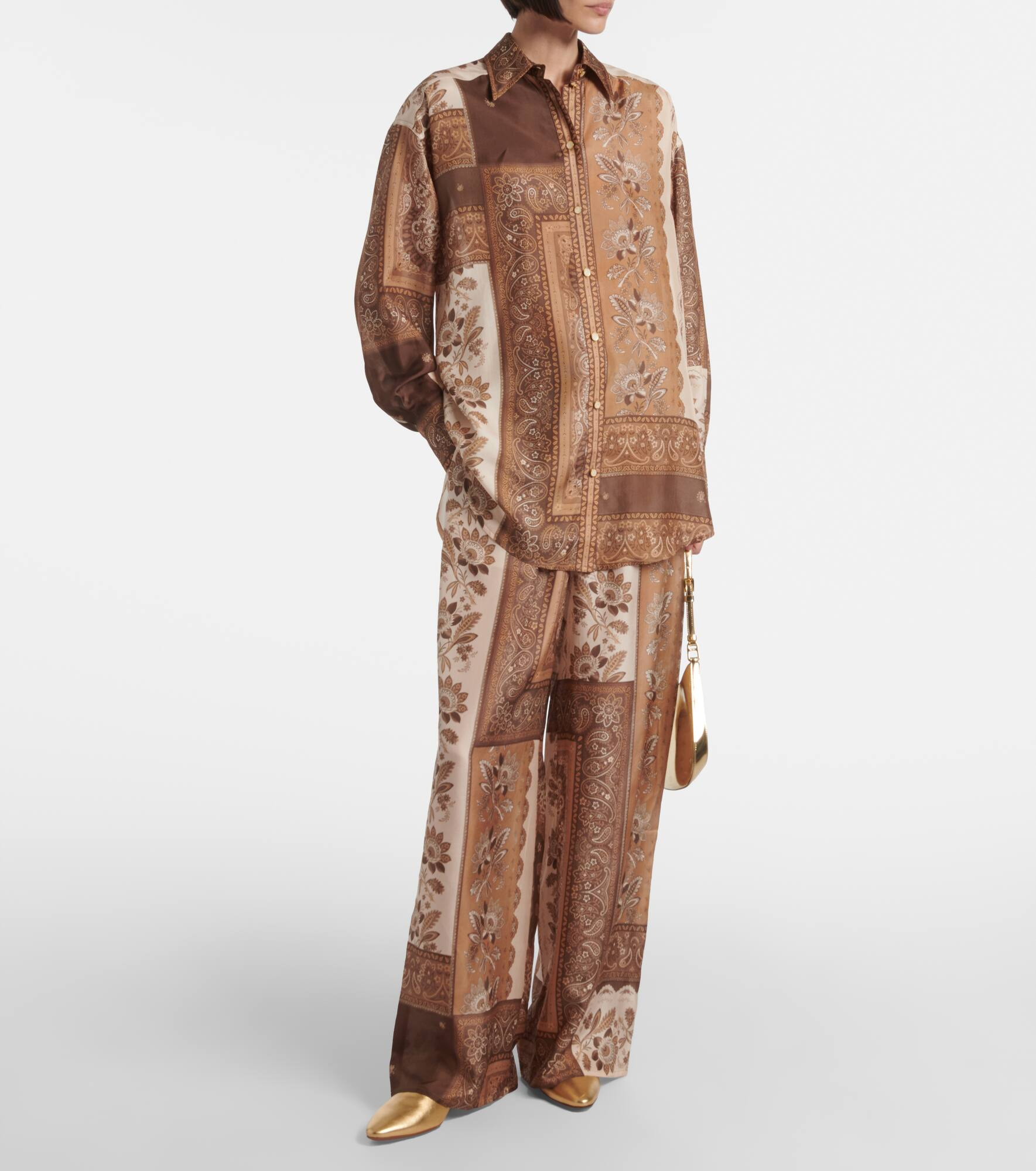 Lucky printed silk straight pants - 2