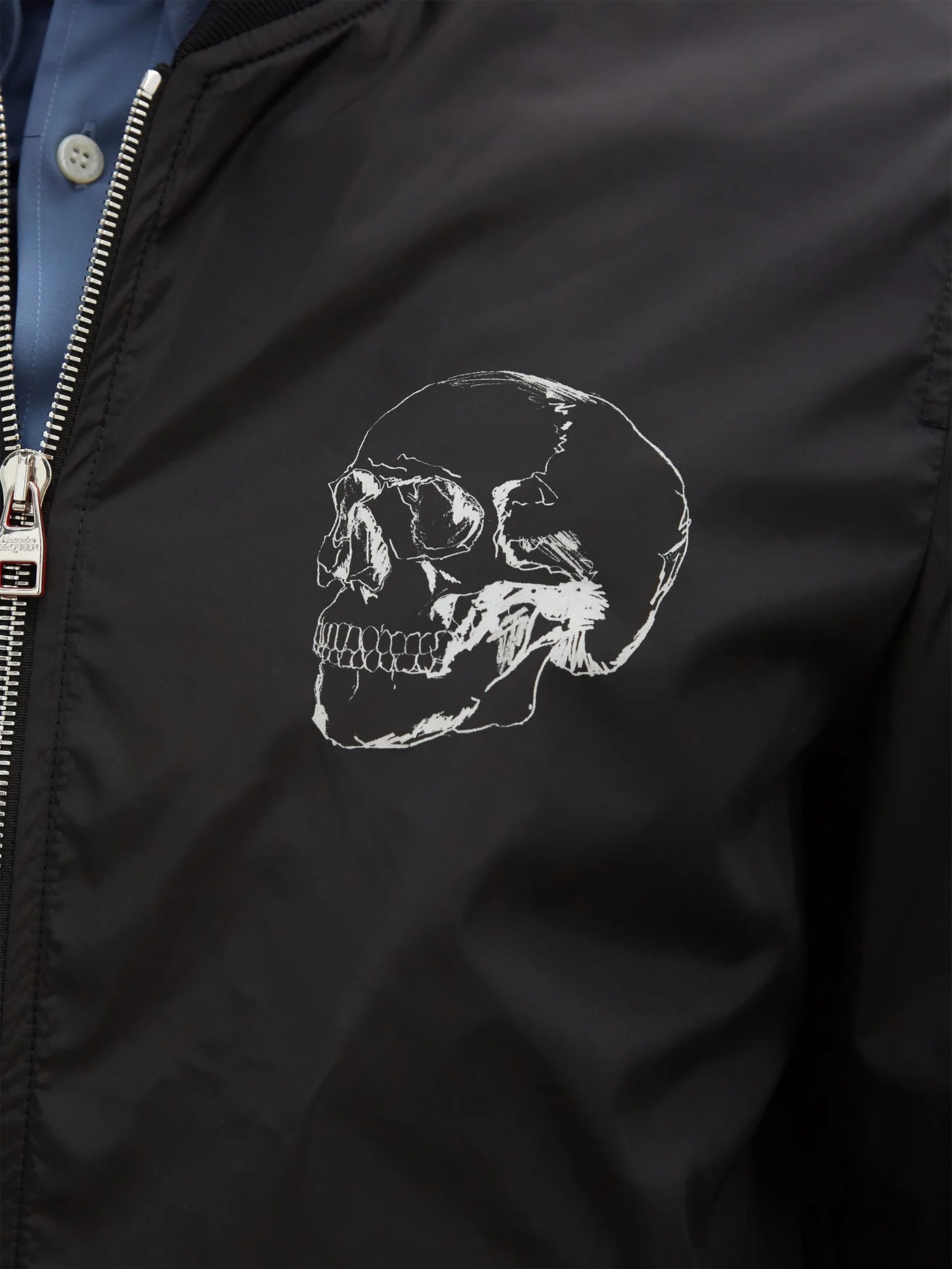 Floral and skull-print shell bomber jacket - 3