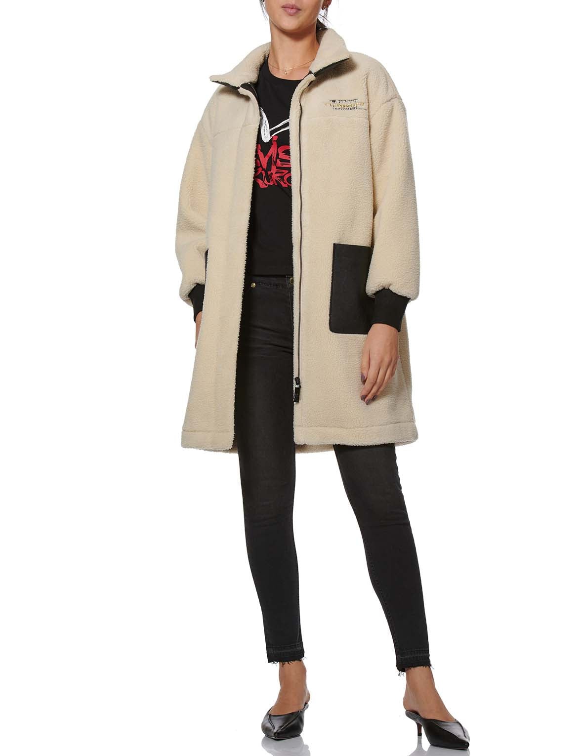 Leather Seagull Padded Sherpa Coat - 6