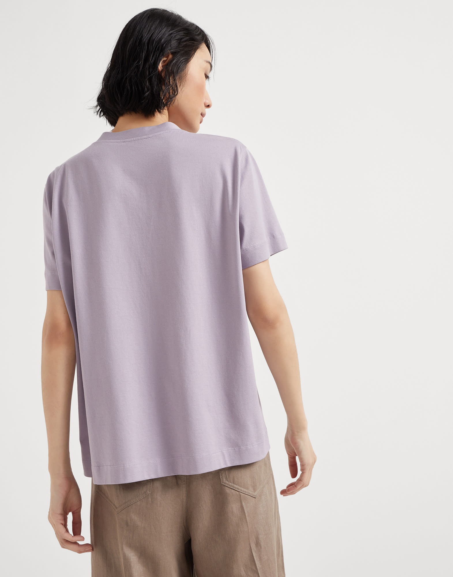 Cotton jersey T-shirt with shiny pocket detail - 2