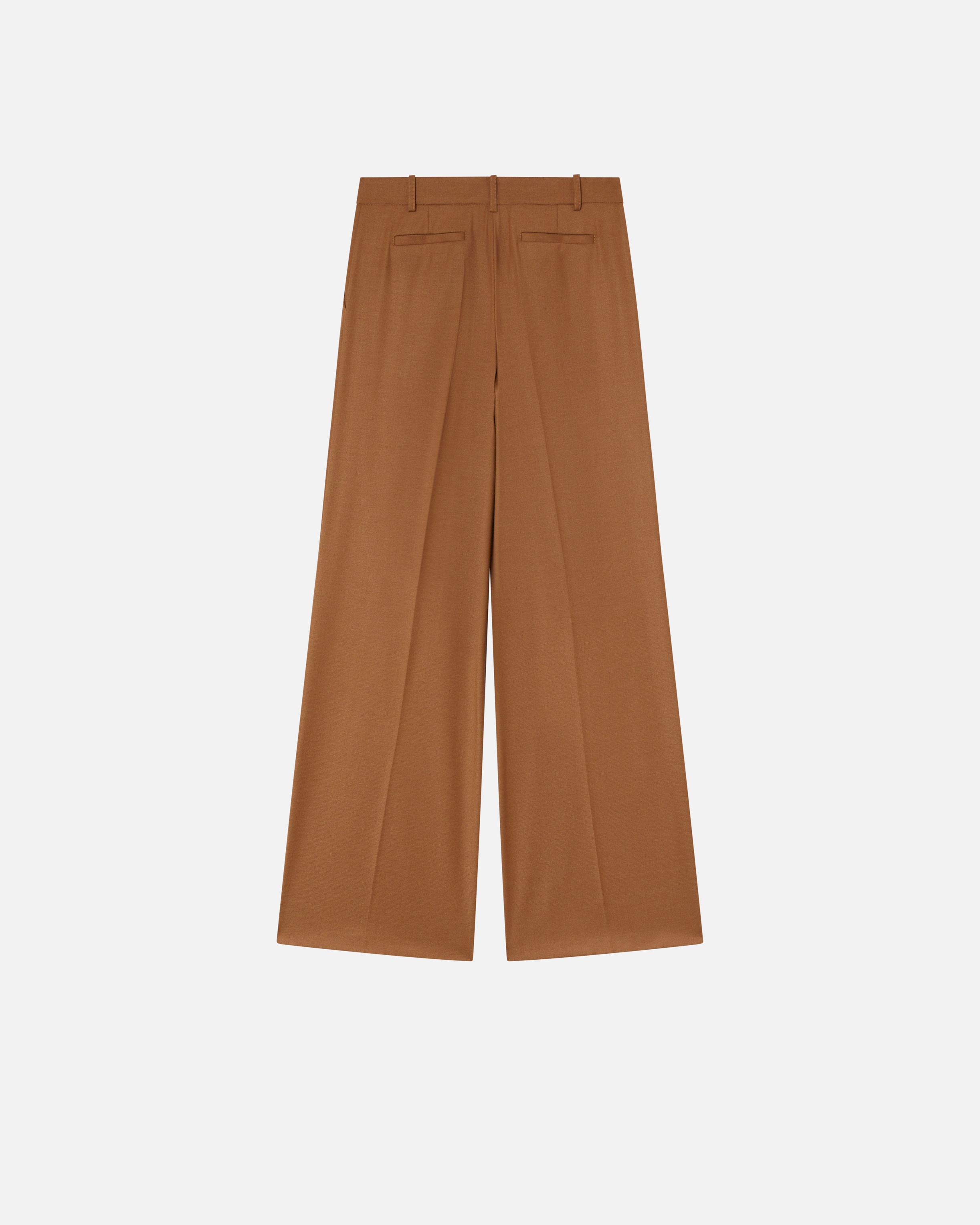 STRETCH WOOL FLANNEL PALAZZO TROUSERS - 6