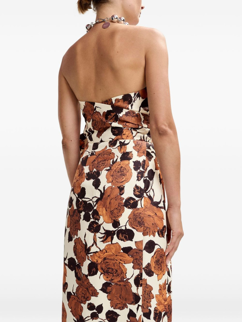 strapless floral wrap dress 5
