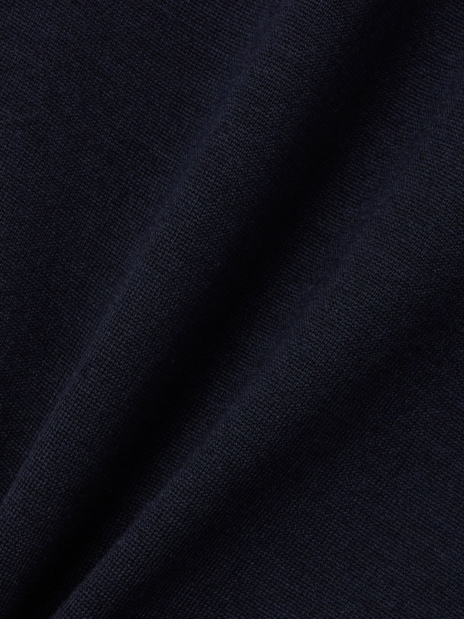 Wool polo shirt Navy - 5