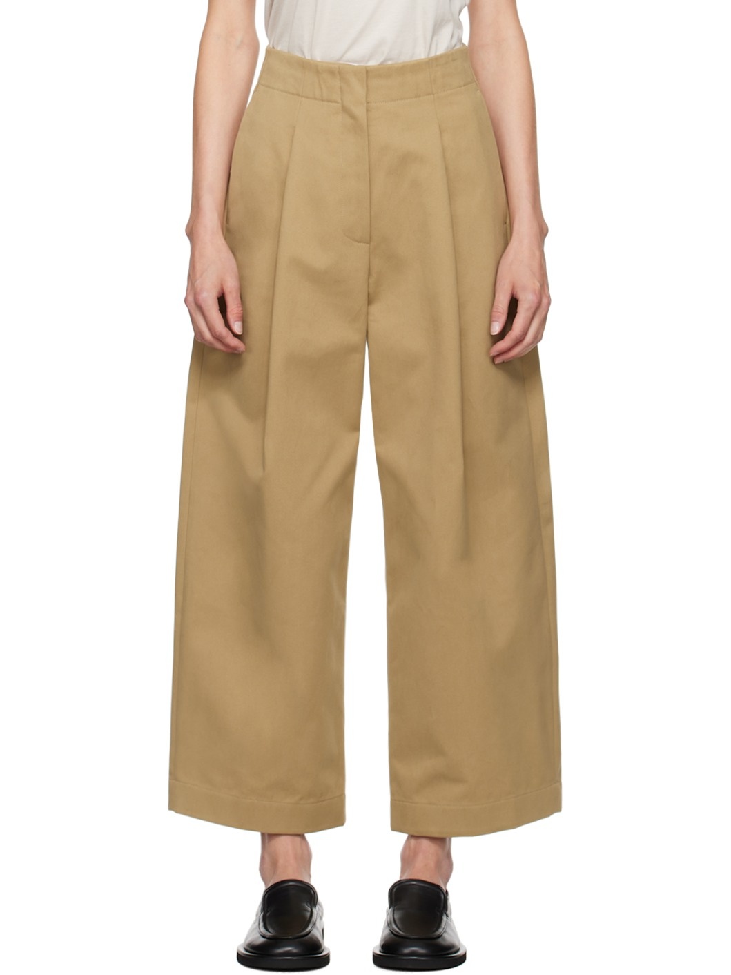 Tan Dordoni Volume Trousers - 1