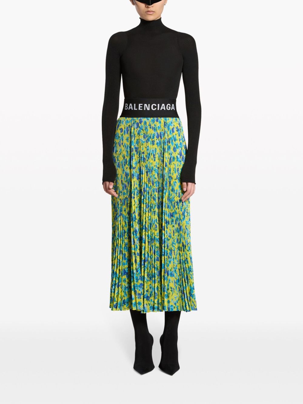 floral-print pleated midi skirt - 2