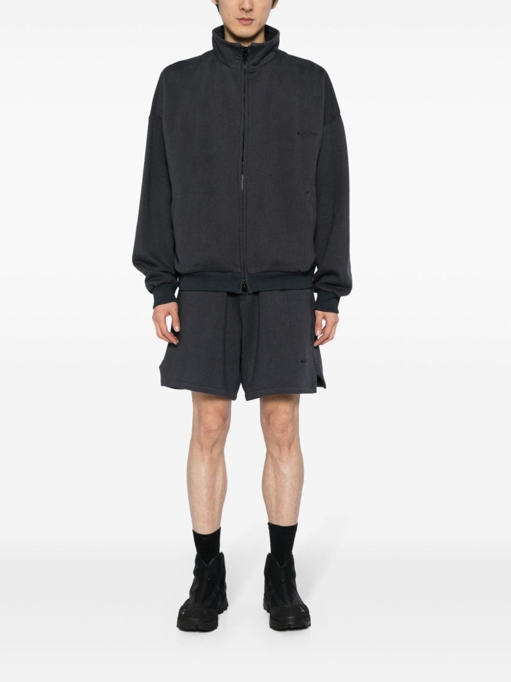 cotton fleece bomber jacket - 2