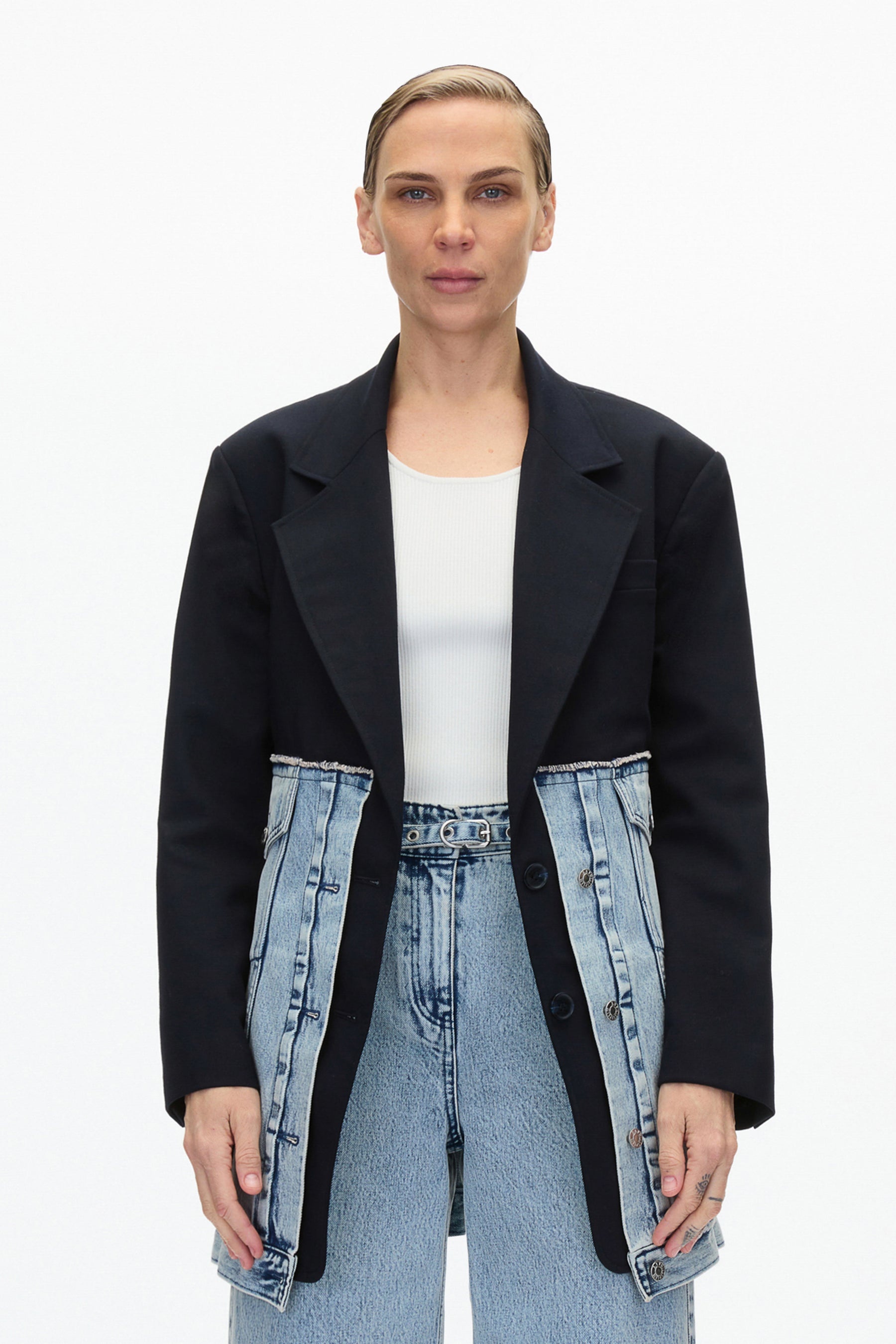 Oversized Hybrid Denim Blazer - 2