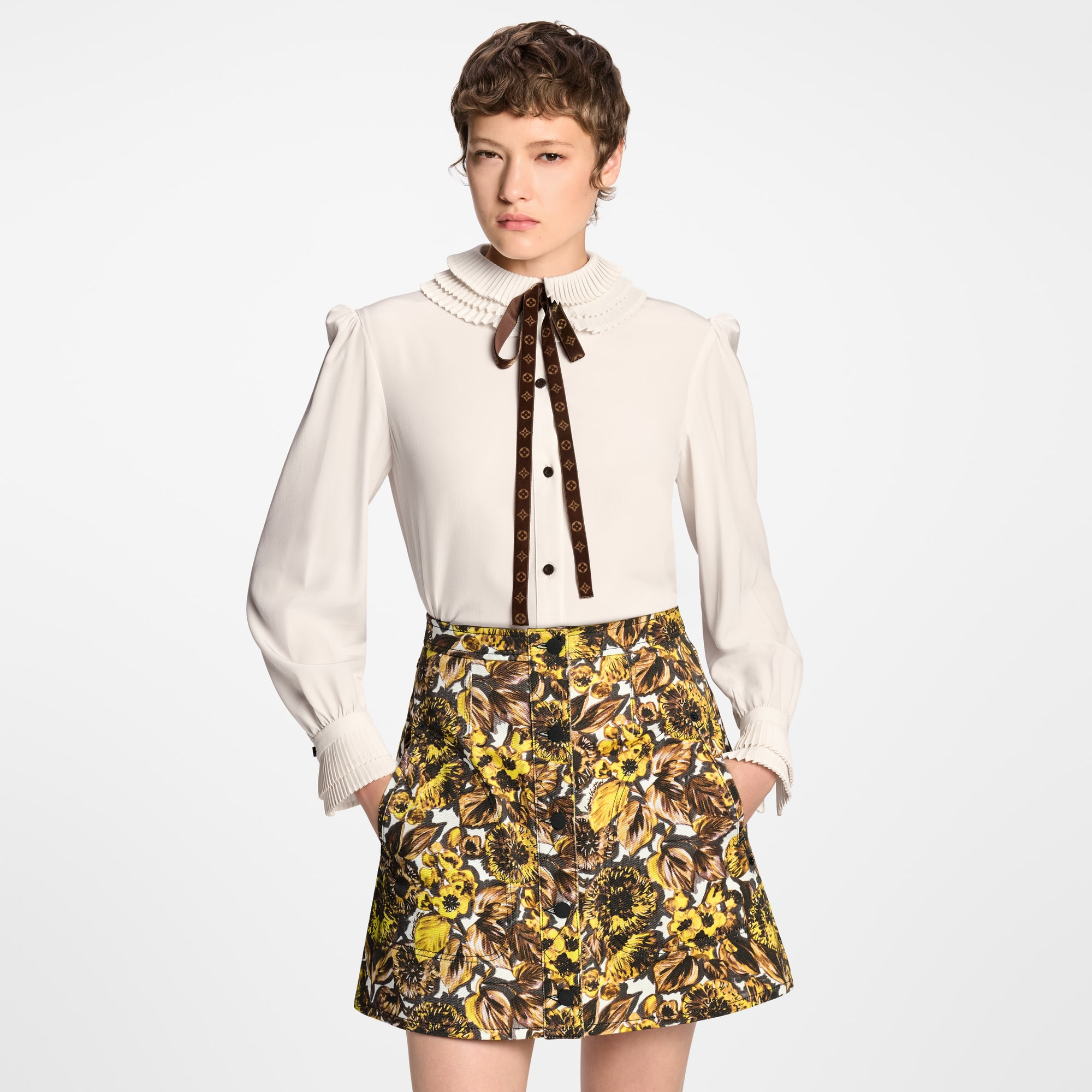 Pleat Collar Blouse - 3