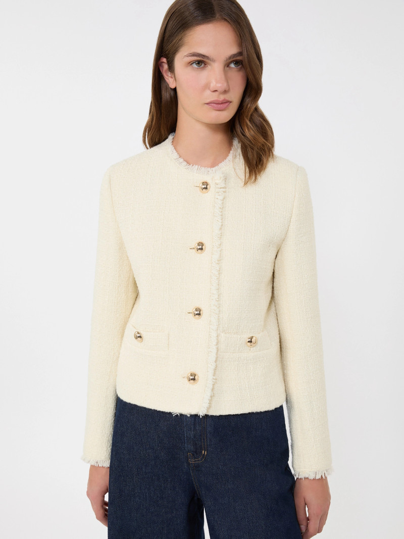 AGAMI Wool-blend crew-neck jacket - ECRU 5