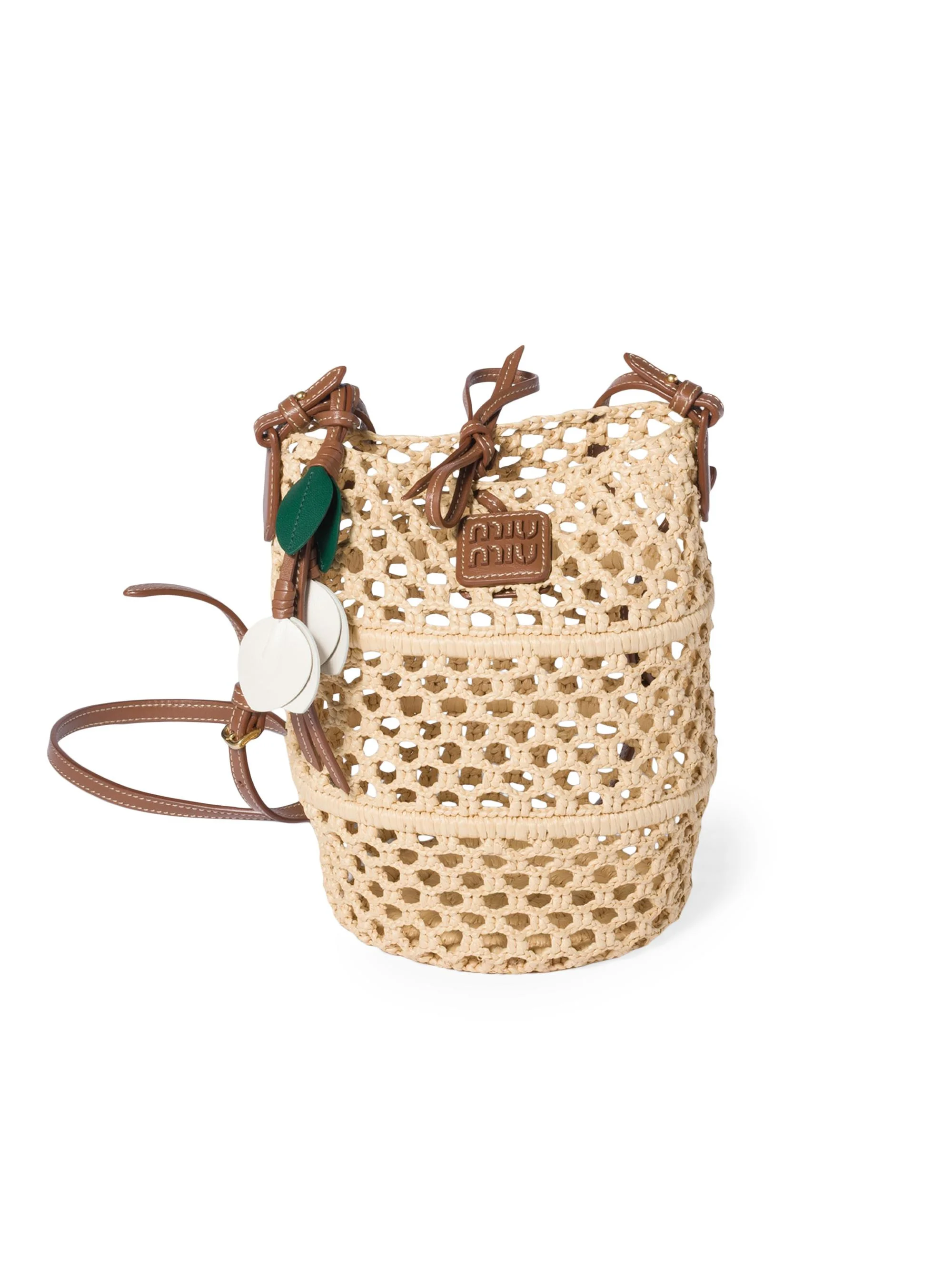 Women's Raffia Crochet Pouch - Beige Khaki - 1