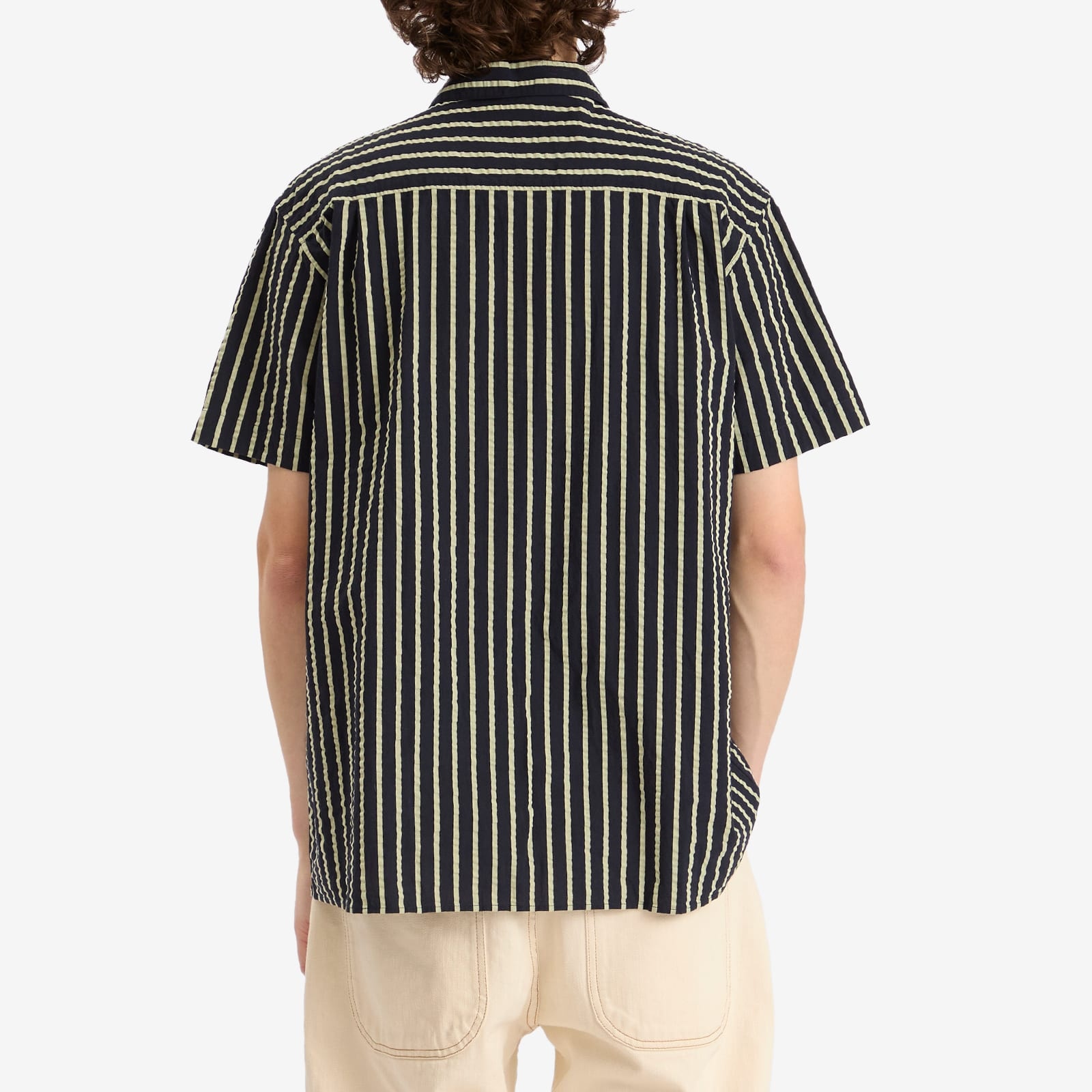 YMC Malick Seersucker Stripe Vacation Shirt - 3