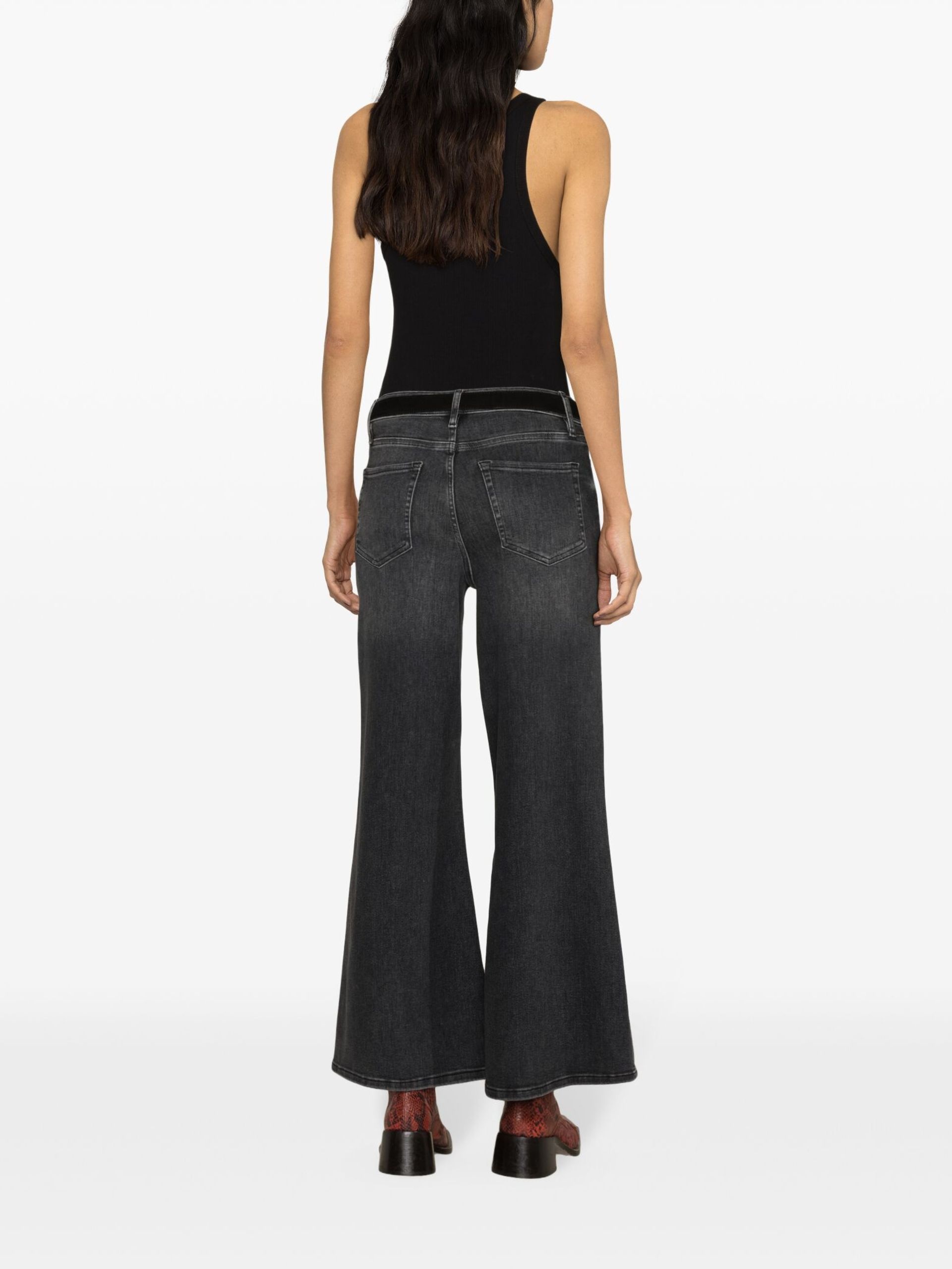 Black Le Palazzo Wide-Leg Jeans - 4