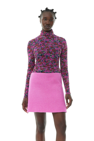GANNI PINK TWILL WOOL SUITING MINI SKIRT outlook