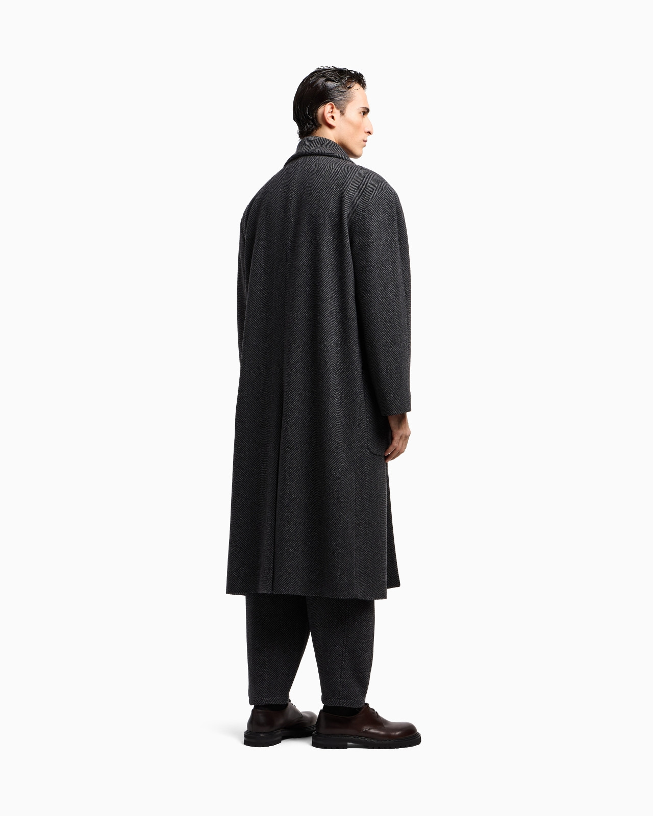COAT IN CHEVRON CASHMERE CLOTH - 3