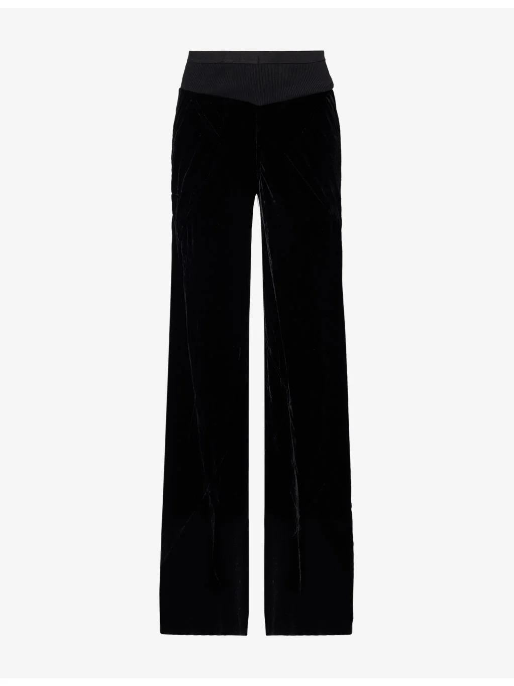 Bias Wide-Leg Velvet Trousers - 1
