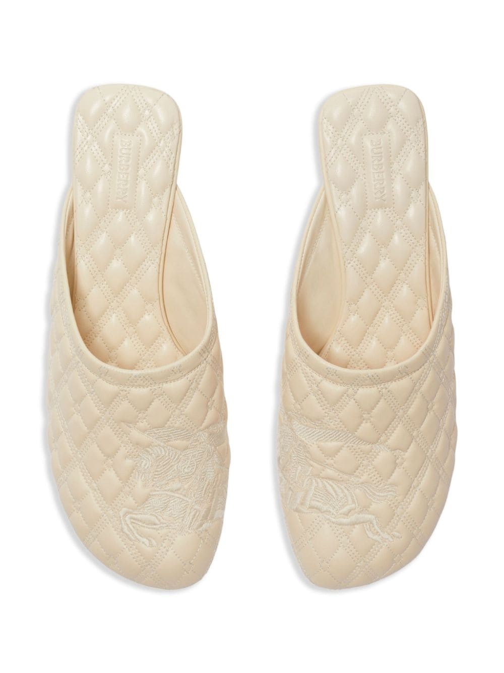 embroidered quilted mules - 2