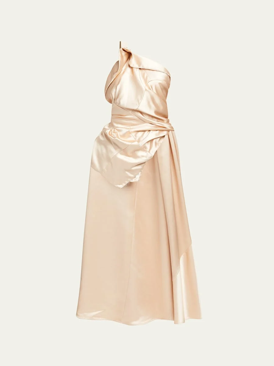 Camari Draped Satin High-Low Top - 1