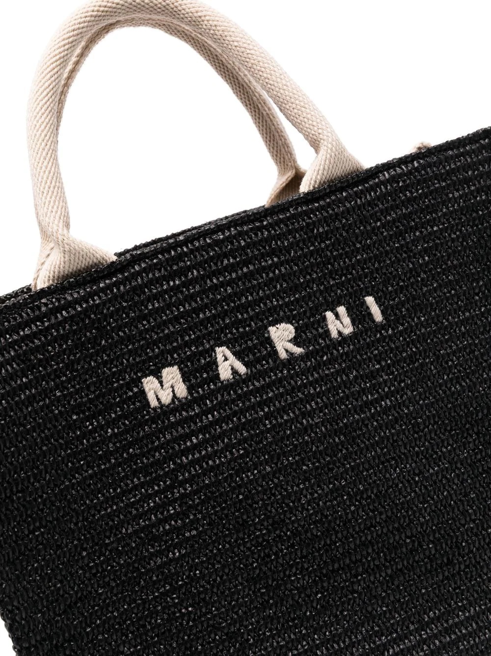 logo-lettering raffia tote bag - 4