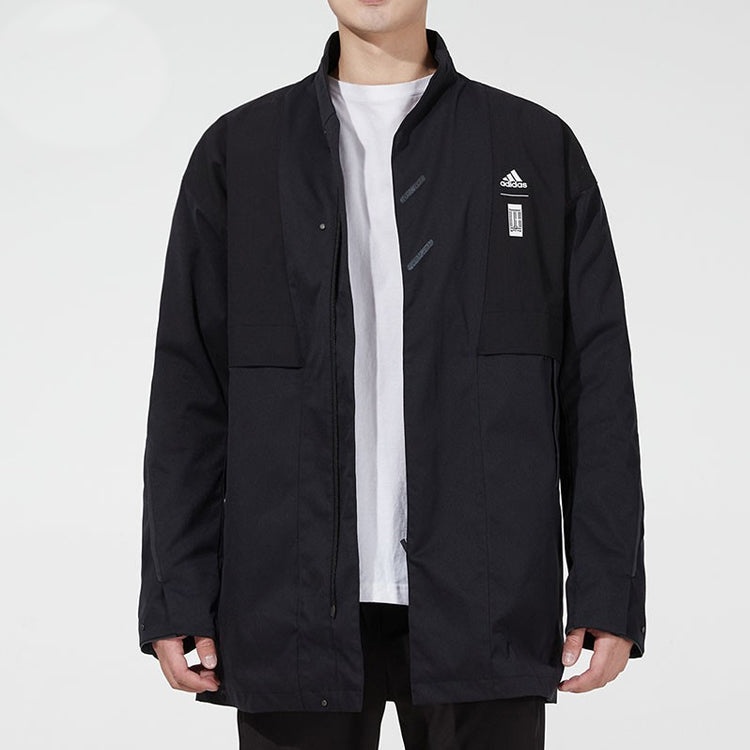 Men's adidas Martial Arts Series Wj Xia Long Jkt Logo Printing Mid-Length Stand Collar Sports Jacket - 2