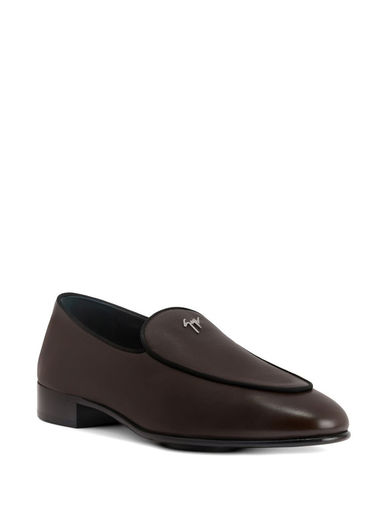 Giuseppe Zanotti metal logo leather loafers outlook