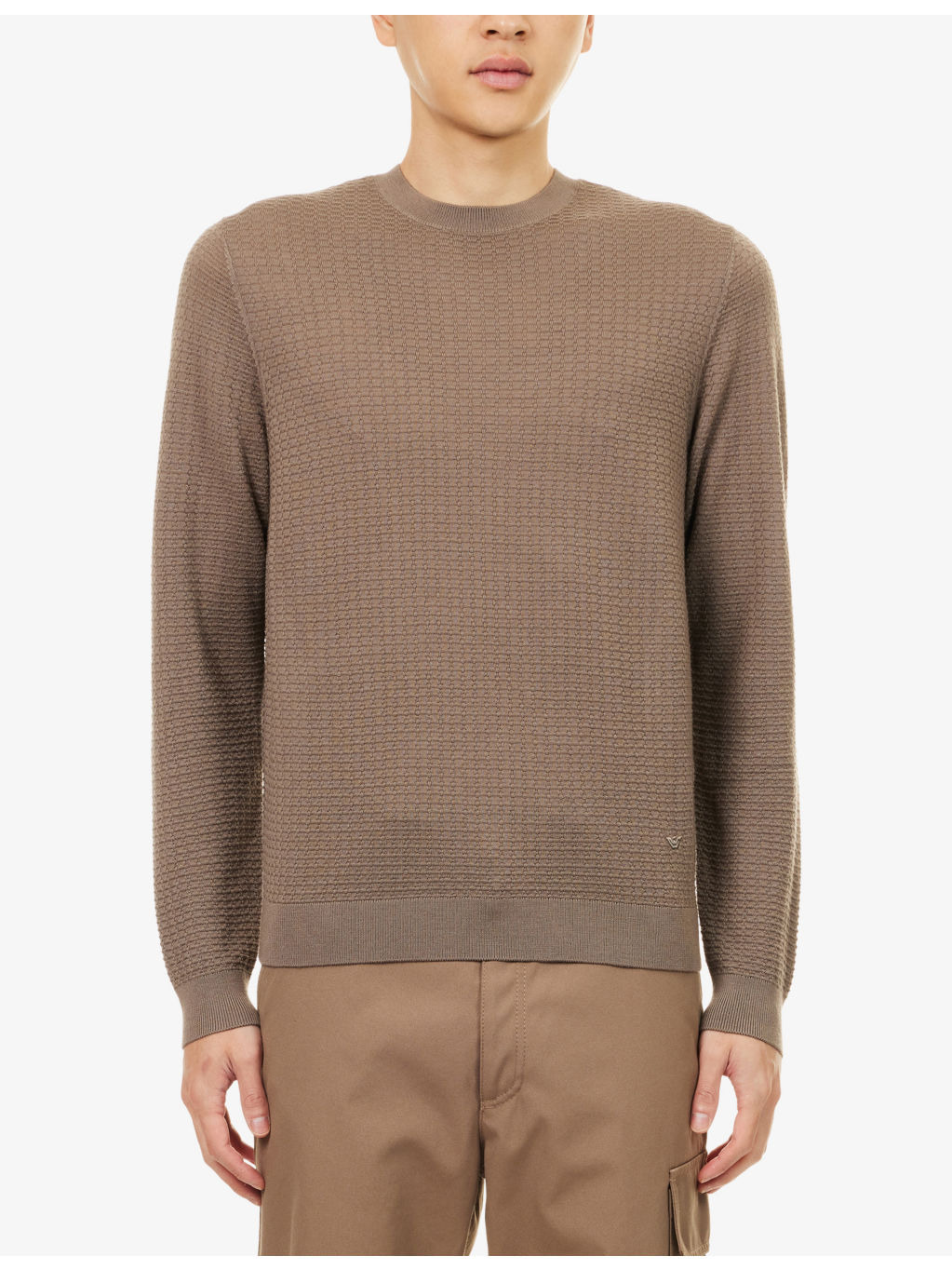 Logo-Embellished Textured Wool Jumper - 3