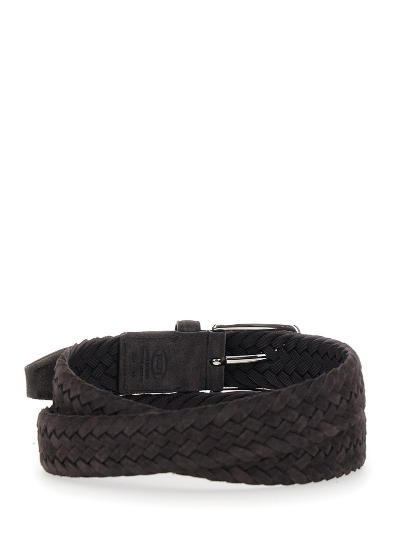 Tod's Suede Belt With Buckle And Metal Details Brown Men outlook