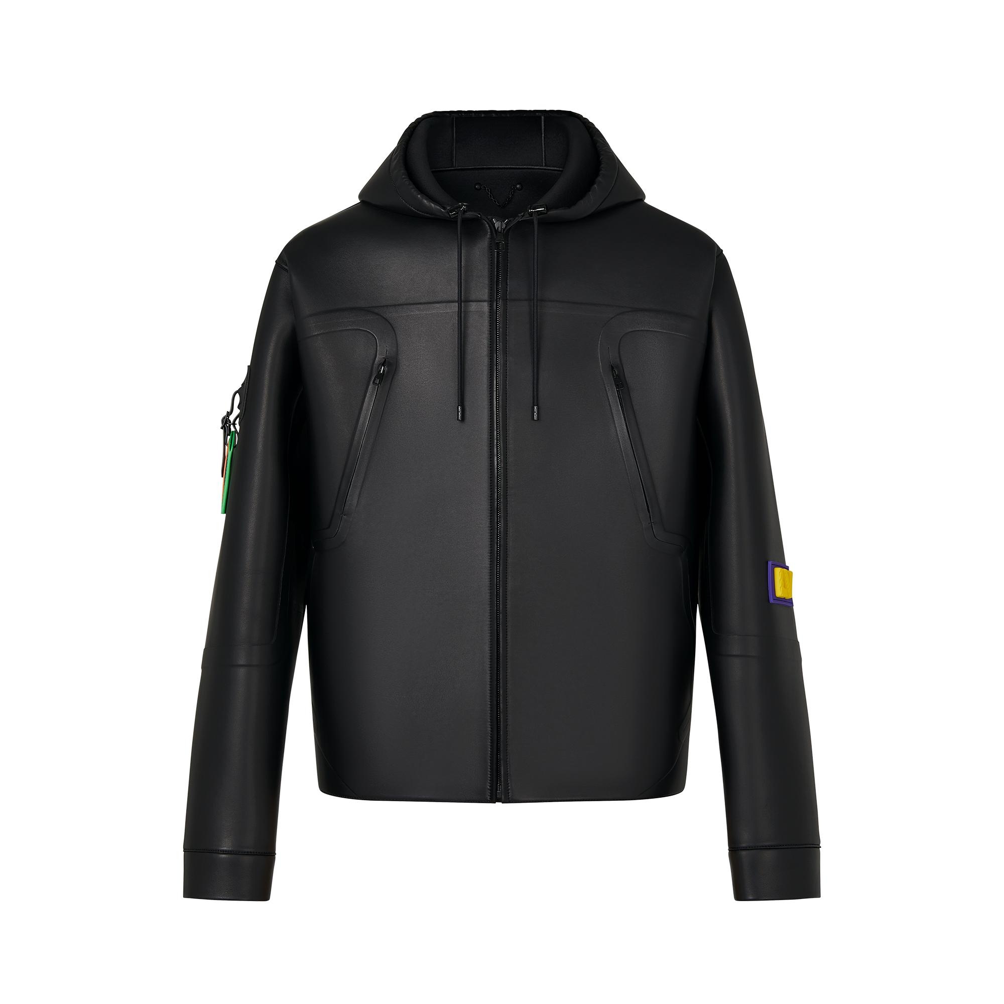 LV Hooded Leather Jacket - 1