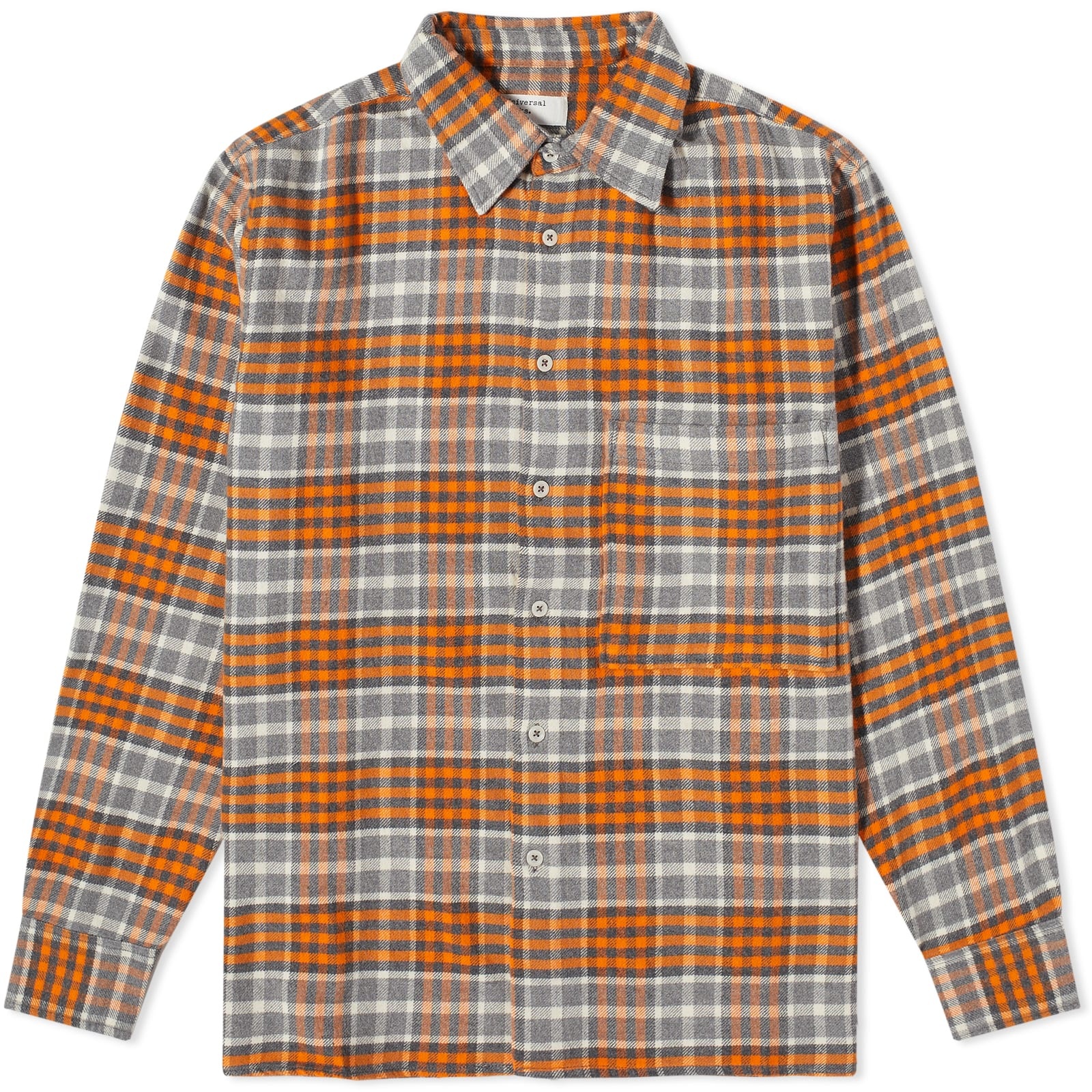 Universal Works Brushed Flannel Square Pocket Shirt - 1