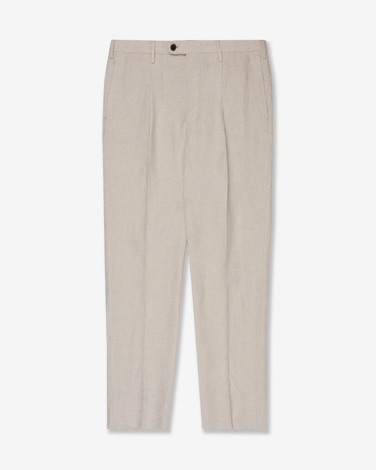 Regular fit patterned linen trousers - 1