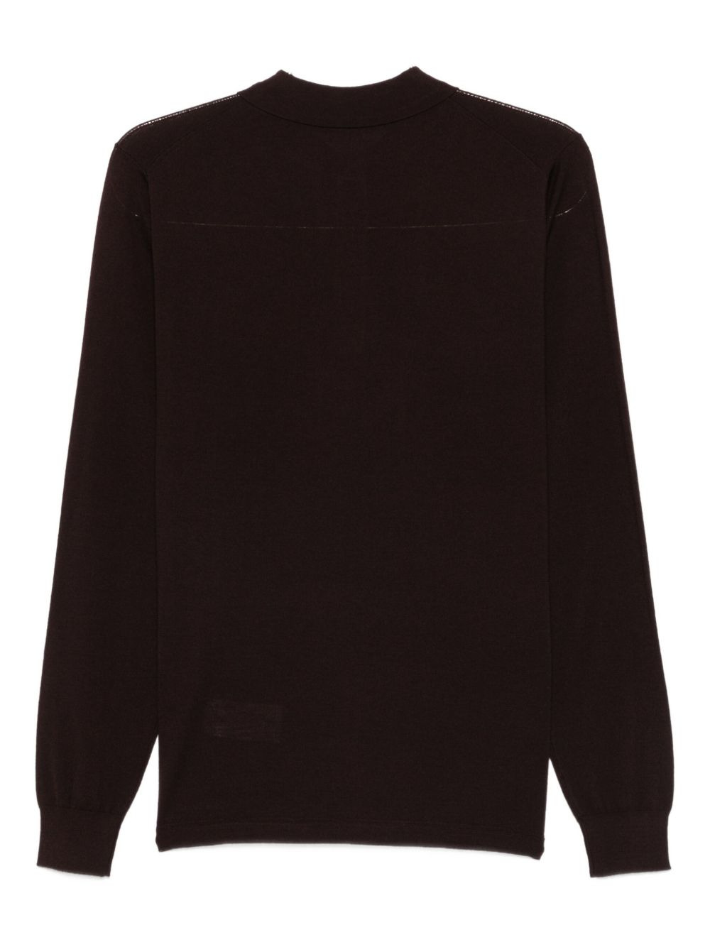 long-sleeve wool polo shirt - 2
