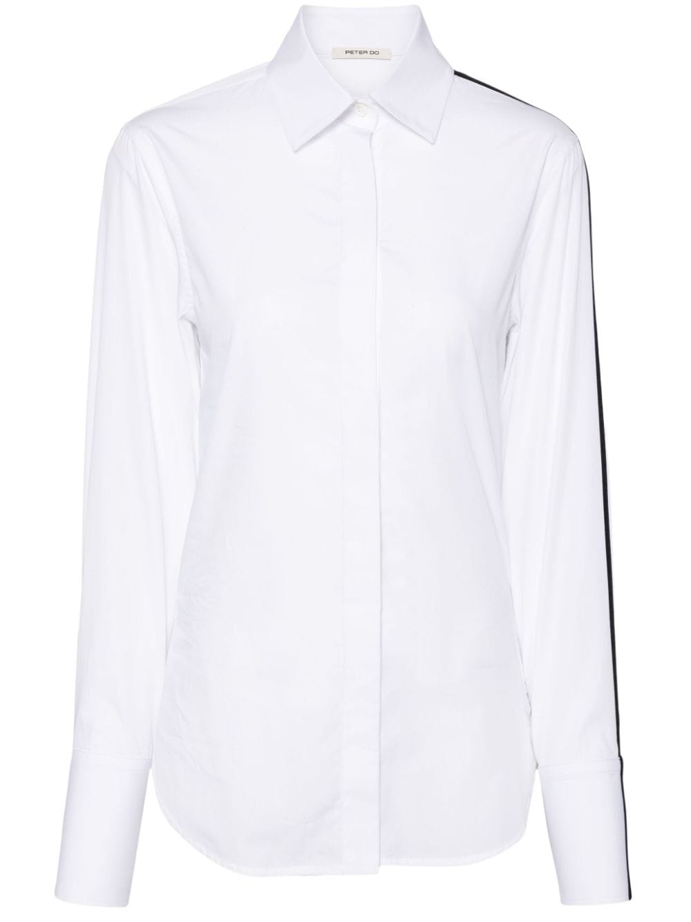side-stripe cotton shirt - 1