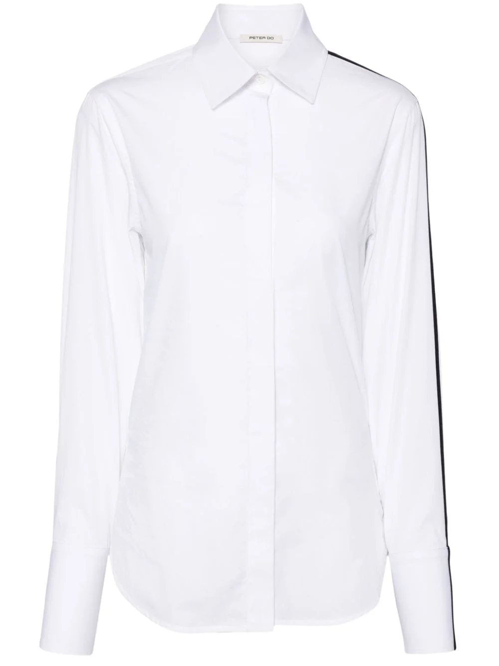 side-stripe cotton shirt - 1