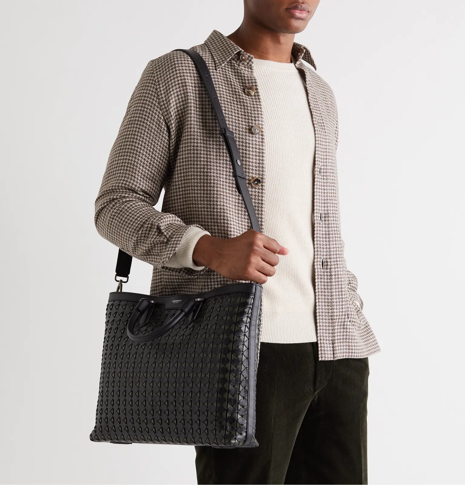 Woven Leather Tote Bag - 2