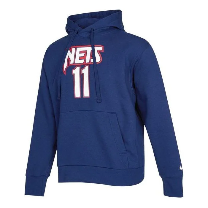Men's Nike Alphabet Numeric Printing Drawstring Hooded Long Sleeves Blue DB2255-493 - 1