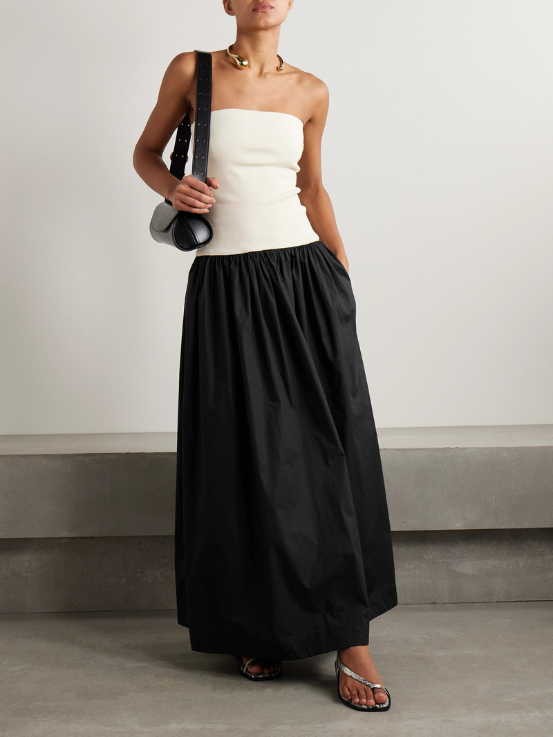 ESSE Studios Duo Strapless Stretch-knit And Organic Cotton-poplin Maxi Dress outlook