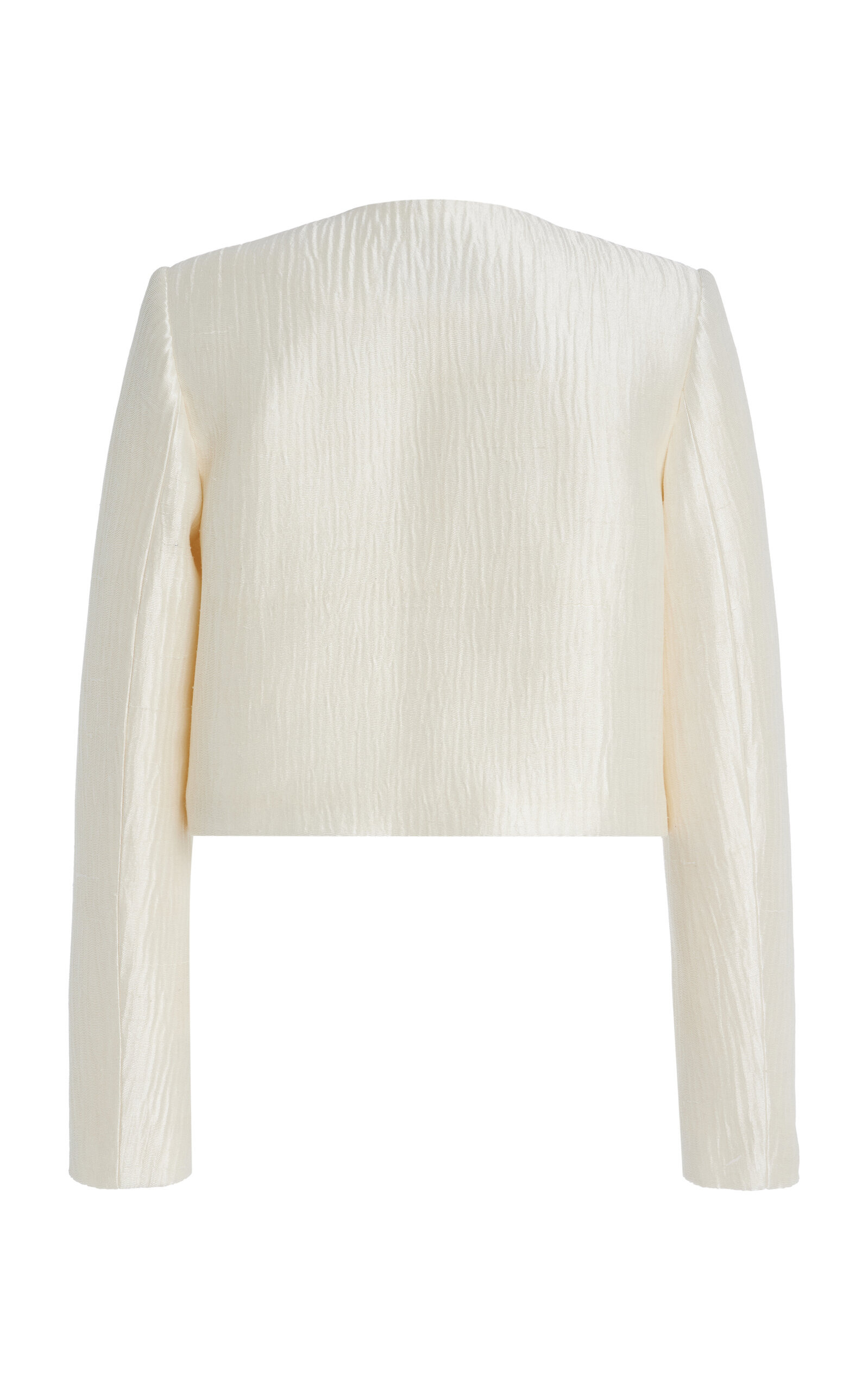 The Ryder Pleated Sponge Silk Jacket off-white - 5
