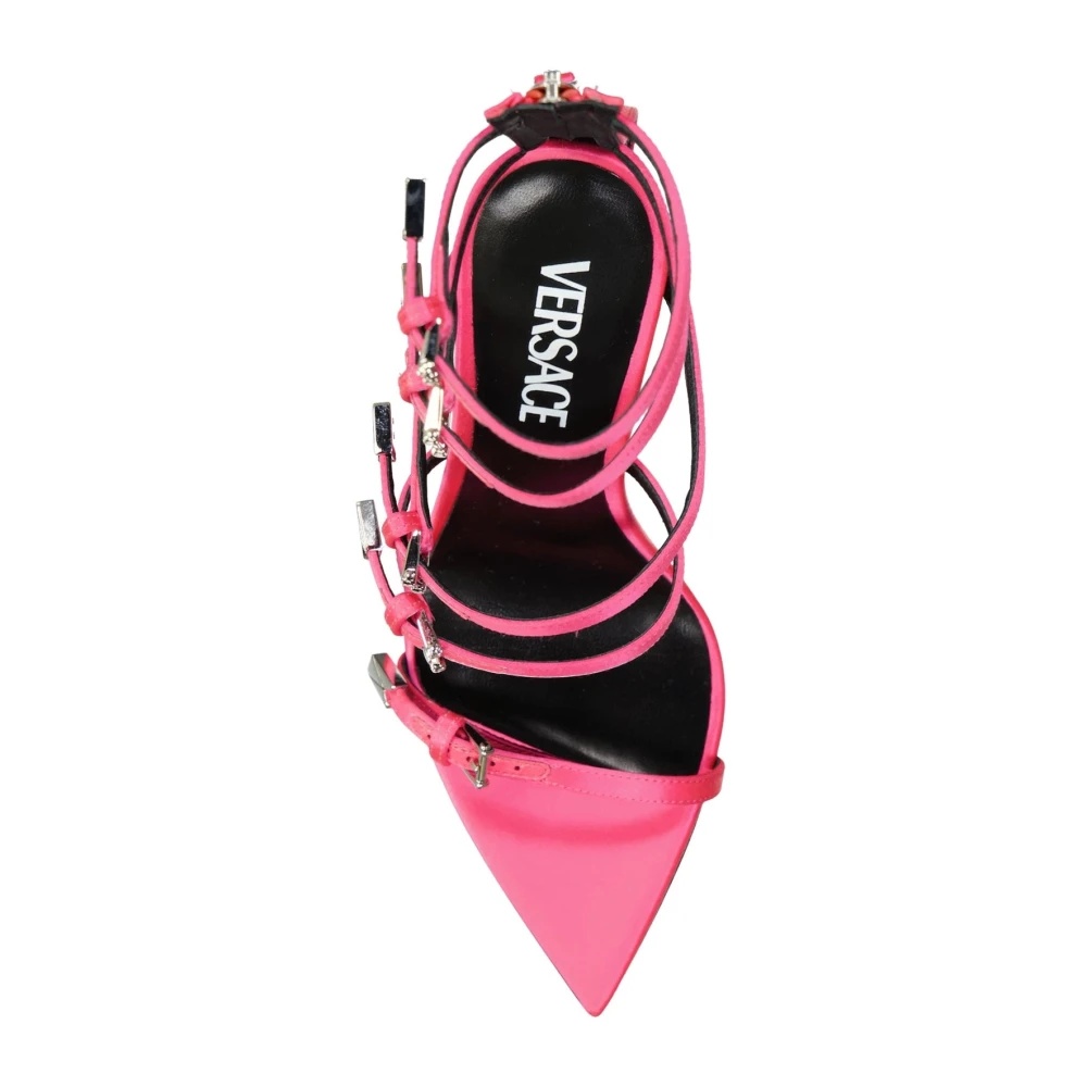 SILK POINTED TOE MULTI-BUCKLE SANDALS - 4