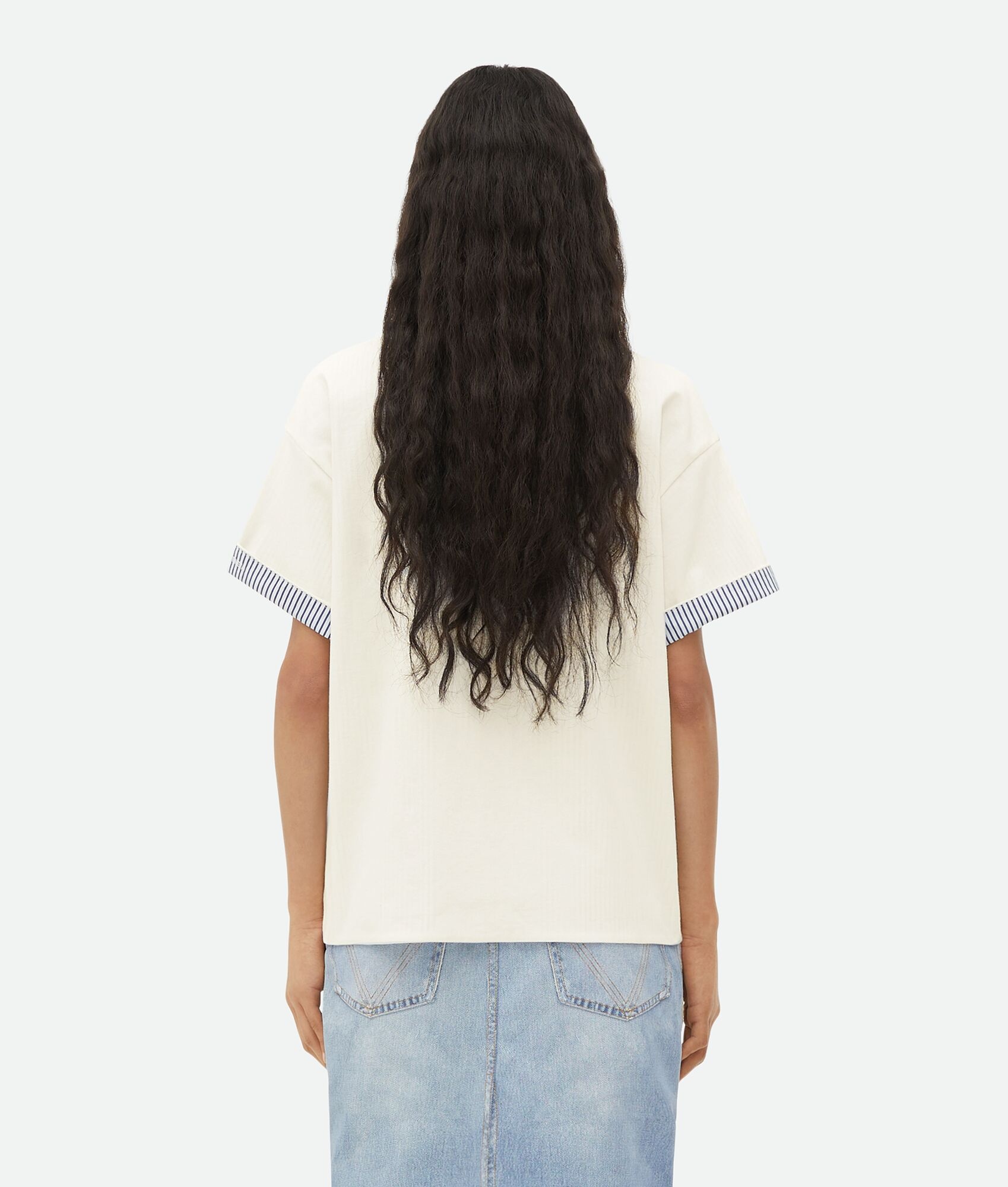 Double Layer Striped Cotton T-Shirt - 3