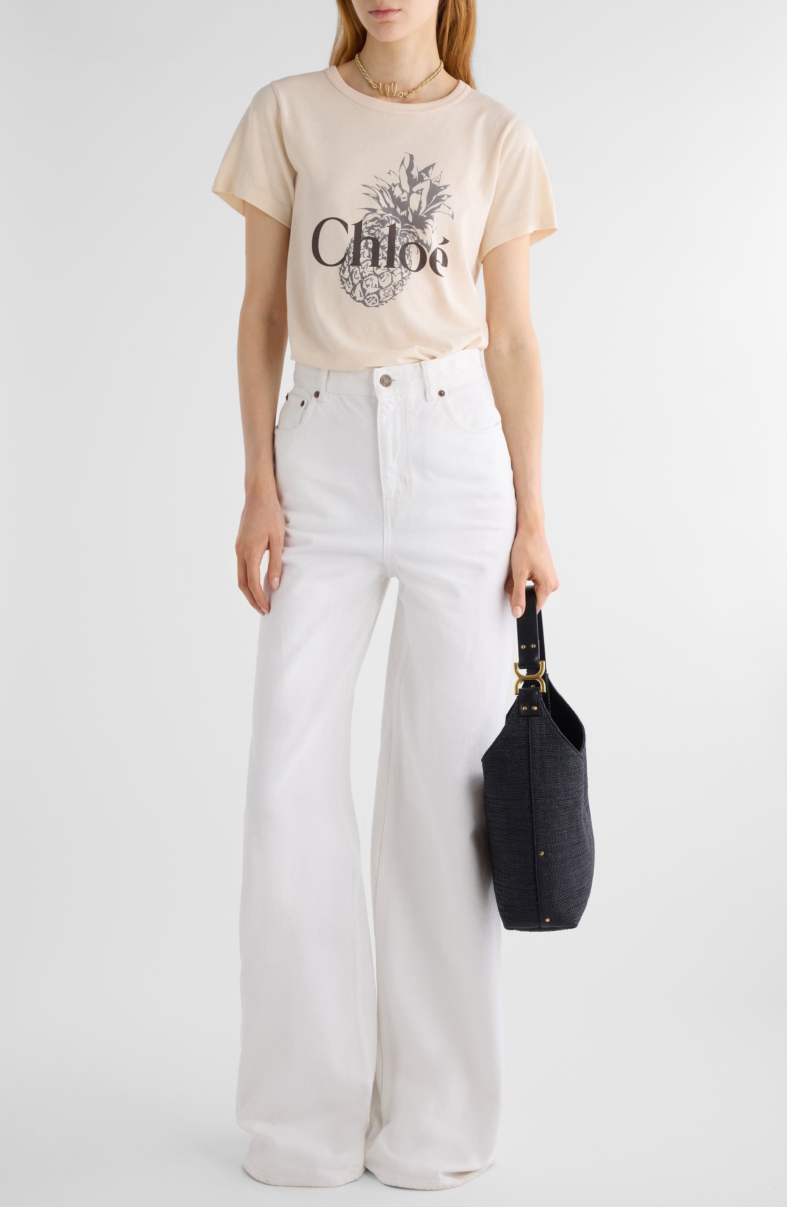 Chloé Pineapple Logo Cotton Jesrey Graphic T-Shirt in Tender Peach at Nordstrom - 2