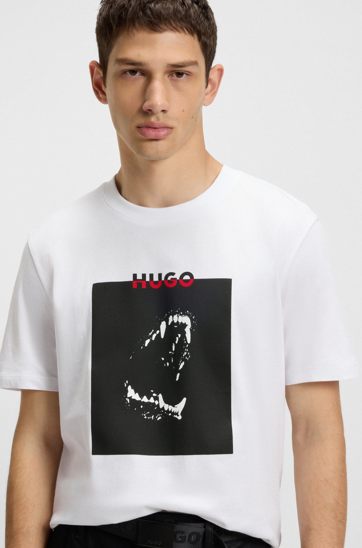 COTTON JERSEY T-SHIRT WITH MIXED-PRINT LOGO - 3