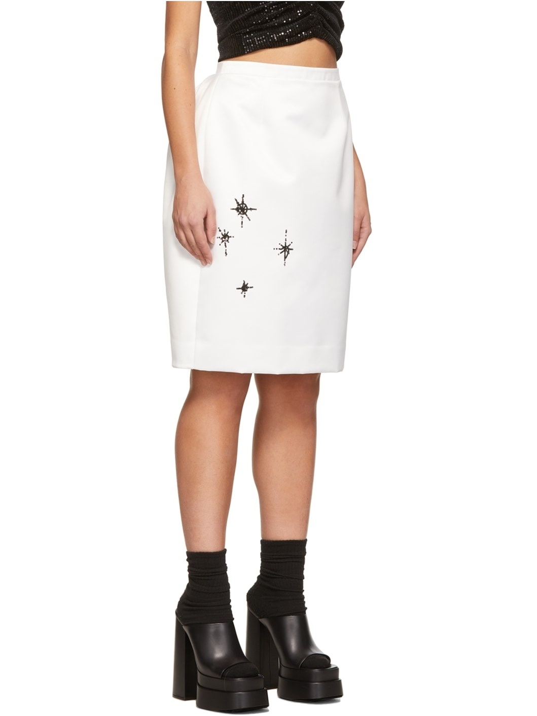 White Sequin Midi Skirt - 2