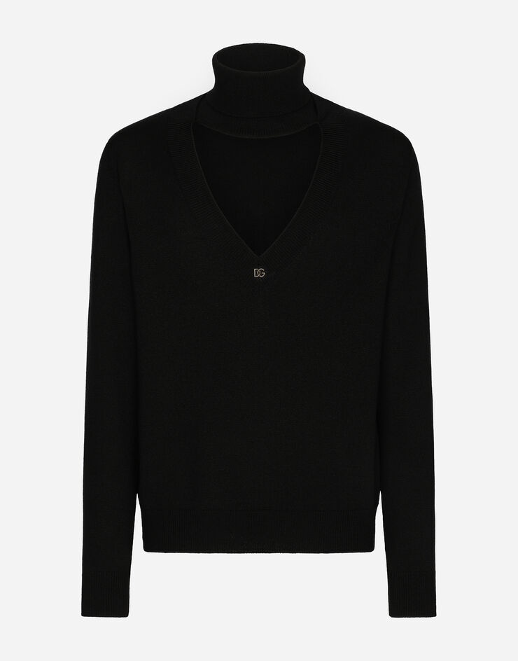 Turtle-neck pullover in virgin wool - 1