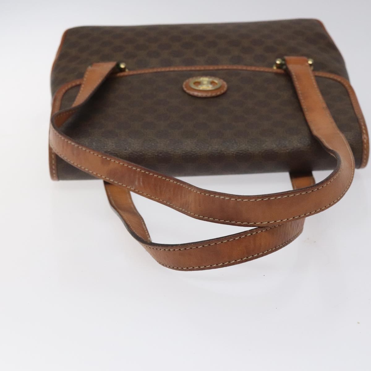 CELINE Macadam Canvas Hand Bag Pvc Leather Brown - 7