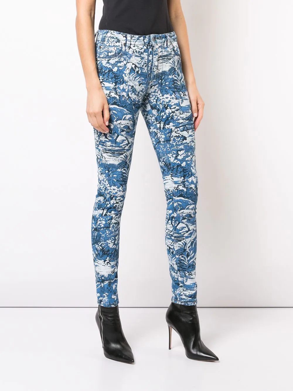 printed skinny jeans - 3